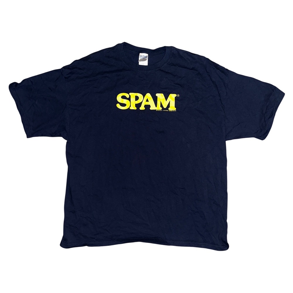 Gildan SPAM Logo T-Shirt Mens 2XL Navy Blue Officially Licensed SPAMwear Tee